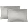 Taie d'oreiller (x2) satin de coton gris moyen 50x70