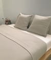 Sábana de punto 100% algodón gris para cama de 135 cm con almohada