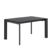 Mesa de comedor 160 extensible tapa porcelanica negro y patas negro