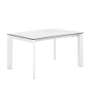 Mesa de comedor con tapa marmol y patas blanco