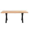 Mesa de comedor 160 tapa madera roble y patas metalicas negro