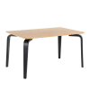 Mesa de comedor 140 tapa madera roble y patas metalicas negro