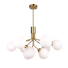 Lámpara de techo con 9 bolas de vidrio y portalámparas bronce