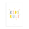 Poster in carta da parati Kids Rule multicolore 30x40cm