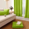 Rideau uni 100% coton vert anis 135x240cm