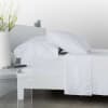 Juego de sábanas satén algodón egipcio 300 blanco 250x260 Cama 160