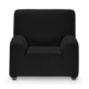 Funda de sillón elástica negro 70 - 110 cm