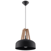 Lámpara colgante madera negra y natural acero, madera alt. 85 cm