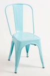 silla en color azul cielo de estilo vintage en acero reforzado