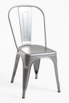 silla en color gris metalizado de estilo vintage en acero reforzado