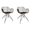 Lot de 2 fauteuils de table extérieur en métal noir