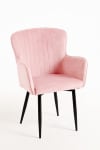 Pack 2 sillas color rosa en terciopelo
