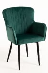 Pack 2 sillas color verde en terciopelo