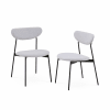 2er Set Stühle im skandinavischem Stil, Hellgrau