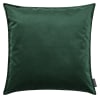 Housse de coussin velours avec volant piqué vert 60x60