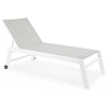 Chaise longue haute aluminium et textilène blanc