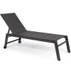 Chaise longue haute aluminium et textilène gris anthracite