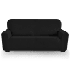 Funda de sofá elástica negro 130 - 180 cm
