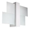 Applique rectangle en bois, blanc L: 43cm