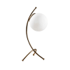 Lampada da tavolo minimalista oro con sfera in vetro e cavo nero