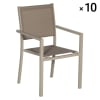 Set di 10 sedie in alluminio e textilene color tortora