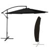 Freistehender Sonnenschirm rund 3m, Stahl, schwarzes Tuch, mit Hülle.