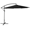 Freistehender Sonnenschirm rund 3m aus Stahl mit schwarzem Tuch