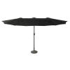Sombrilla ovalada doble 2,7x4,6m en acero y tejido negro