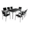 Set di mobili da giardino a 8 posti in alluminio grigio e nero
