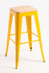 Pack 6 taburetes color amarillo en acero reforzado,madera