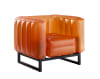 Fauteuil design Lumineux cadre aluminum assise thermoplastique orange