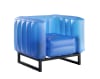 Fauteuil design Lumineux cadre aluminum assise thermoplastique bleu