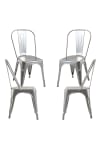Pack 4 sillas color gris metalizado en acero reforzado