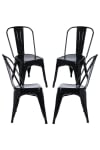 Pack 4 sillas color negro en acero reforzado
