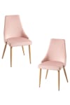 Pack 2 sillas color rosa en terciopelo