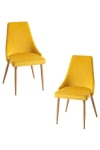Pack 2 sillas color amarillo en terciopelo