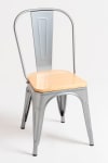 Pack 2 sillas color gris metalizado en acero reforzado,madera