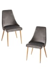 Pack 2 sillas color gris oscuro en terciopelo