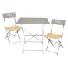 Ensemble  table repas carrée pliante + 2 chaises pliantes taupe