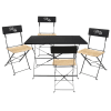 Ensemble table repas pliante + 4 chaises pliantes noires