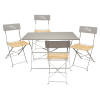 Ensemble  table repas pliante + 4 chaises pliantes taupe