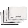 Mantel individual (x4) algodón 35x50 blanco / negro