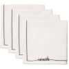 Serviettes de table (x4) coton 45x45 blanc / noir