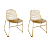Lot de 2 chaises empilables en métal doré