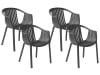 Conjunto de 4 sillas de jardín negras