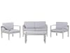 Set divani da giardino con tavolino alluminio anodizzato grigio chiaro