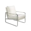 Gepolsterter Sessel aus weißem Kunstleder