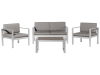 Set divani da giardino con tavolino in alluminio grigio scuro