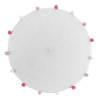 Tapis rond pompons blanc rose D90cm