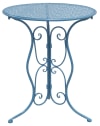 Table ronde en métal bleu
